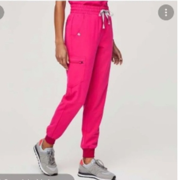FIGS shocking pink Zamora high waisted joggers Scrubs! Size Small Regular, NEW! - Picture 13 of 13